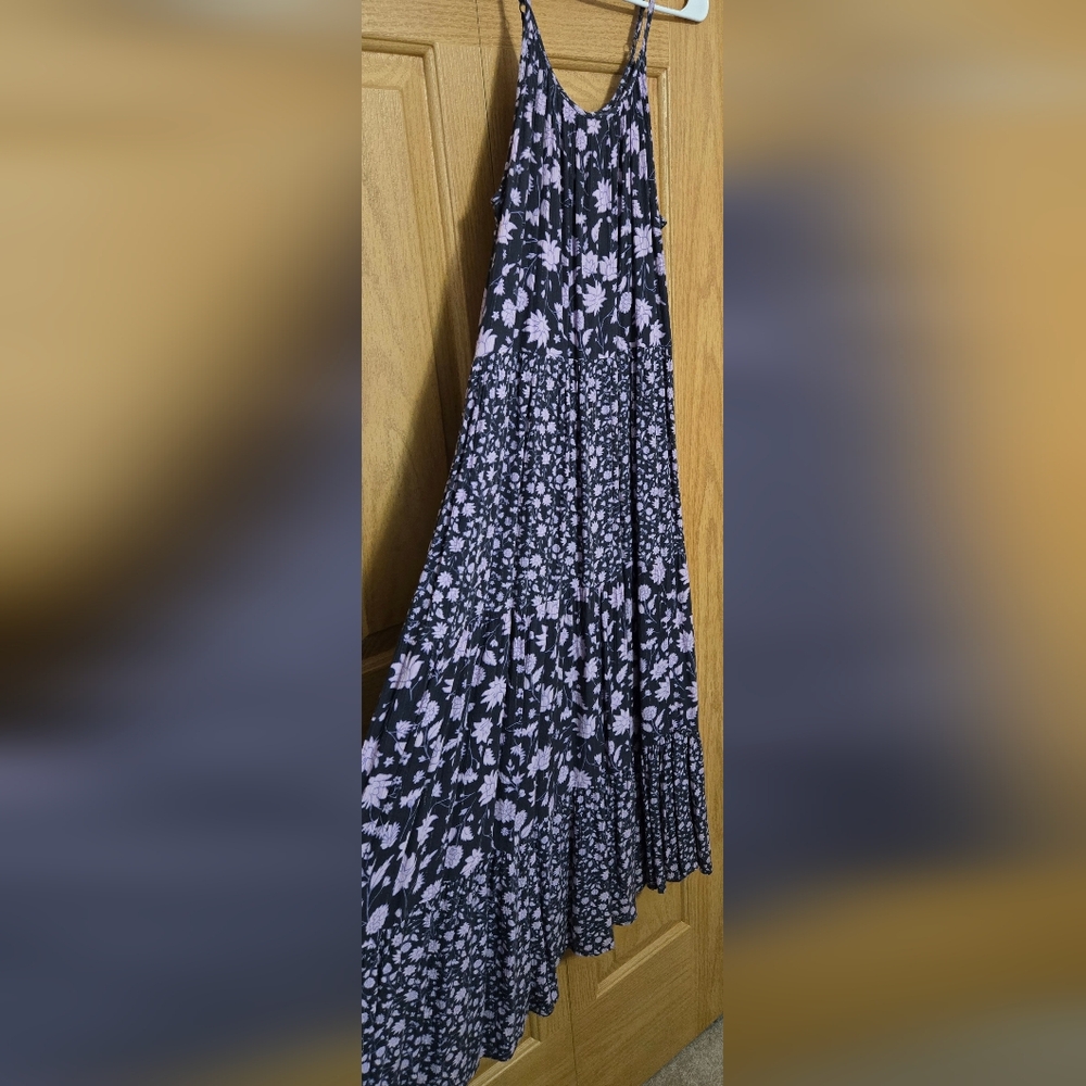 Universal Thread Floral Maxi Skirt in Blue and Lavender